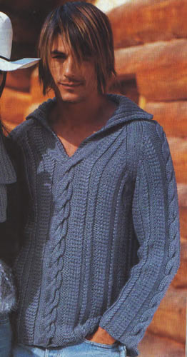 Вязаный пуловер с воротником апаш.