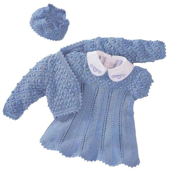 Болеро, платье, шапочка для девочки - схемы вязания крючком и спицами - Две Нитки