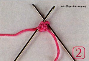 Вязание шнура на двух спицах.